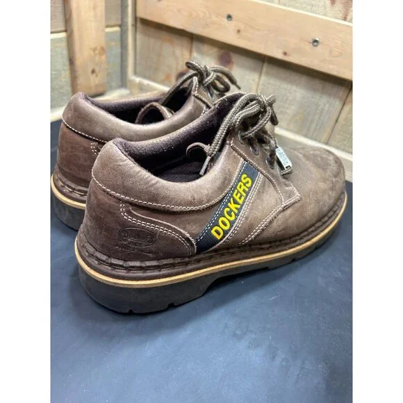 Dockers By Geni Mens Brown Leather Work Shoes EU43 US10 Vintage